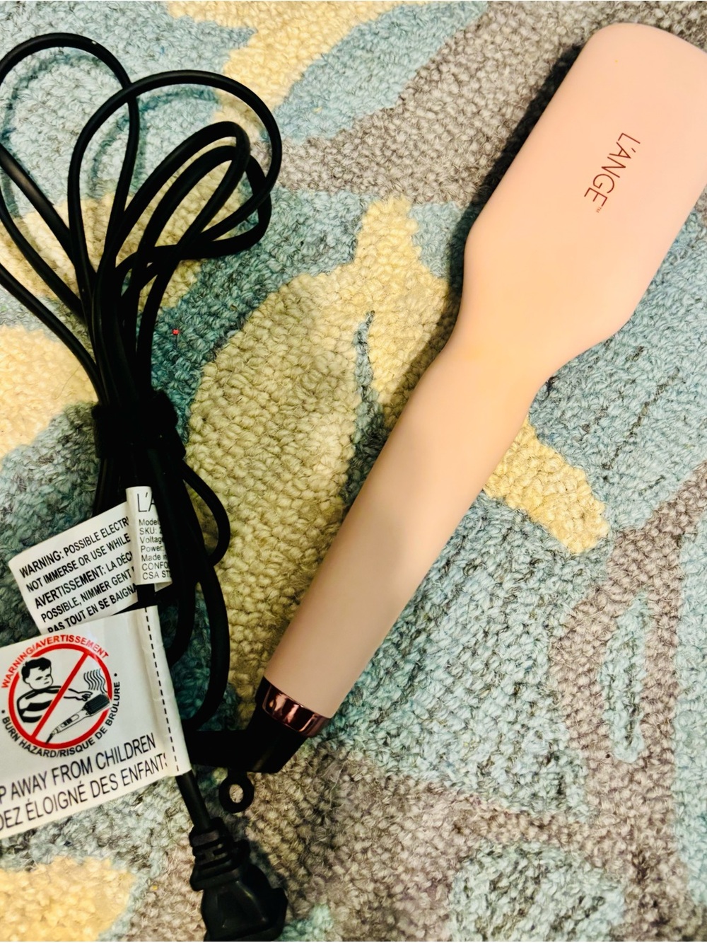 L'ange - Flat Paddle Hair Brush - Blush Pink